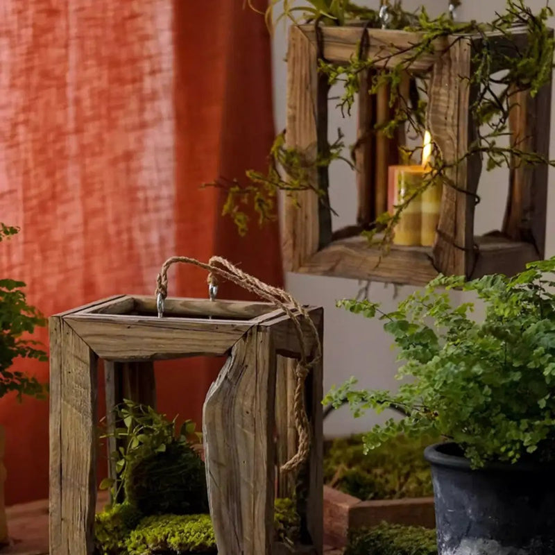 Farmhouse Wooden Lantern Hanging or Tabletop by RusticReach