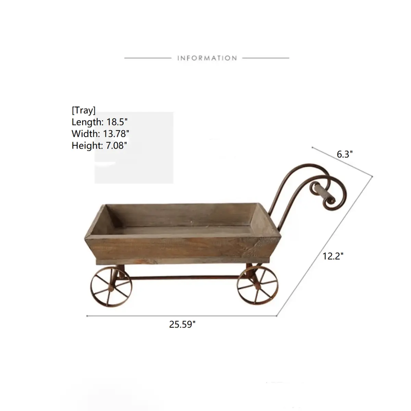 Small Decorative Wooden Wagon Flower Cart by RusticReach