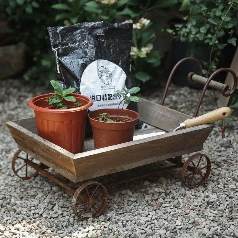 Small Decorative Wooden Wagon Flower Cart by RusticReach