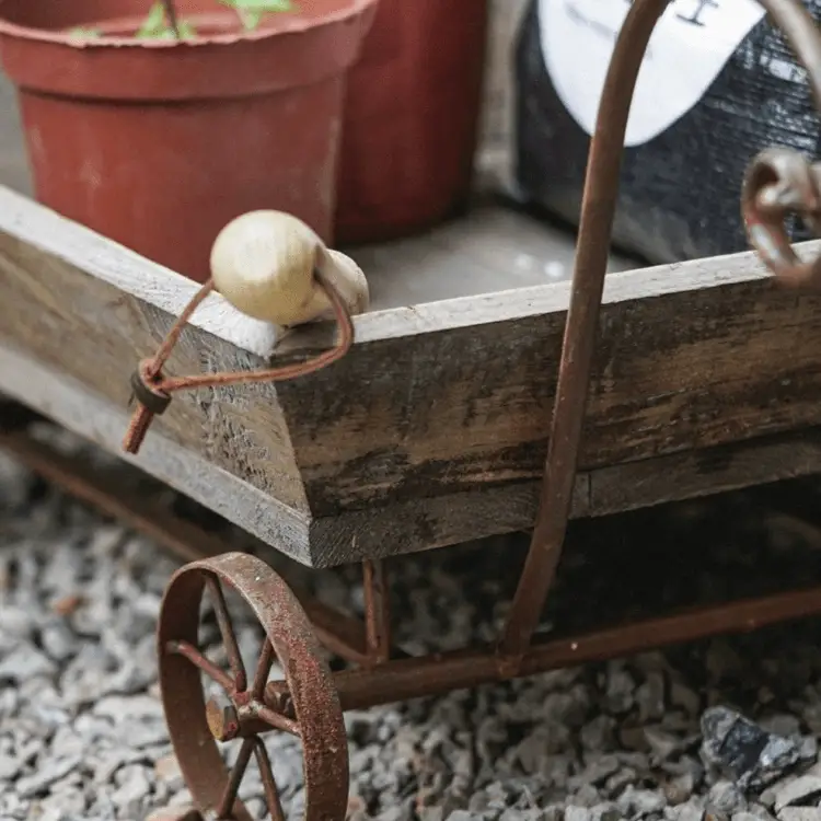 Small Decorative Wooden Wagon Flower Cart by RusticReach