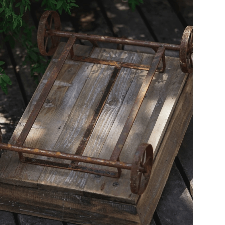 Small Decorative Wooden Wagon Flower Cart by RusticReach