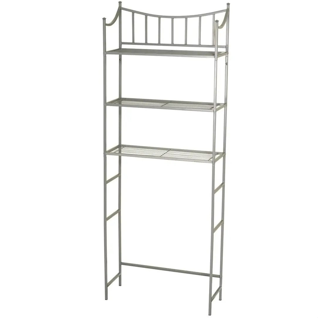 Bathroom Space Saving Over the Toilet Linen Tower Shelving Unit in Nickel Finish by HomePacific