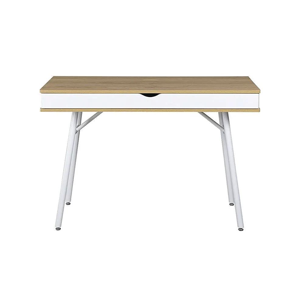 Modern Heavy Duty Laptop Computer Desk with Storage Drawer in Pine Wood Finish by HomePacific
