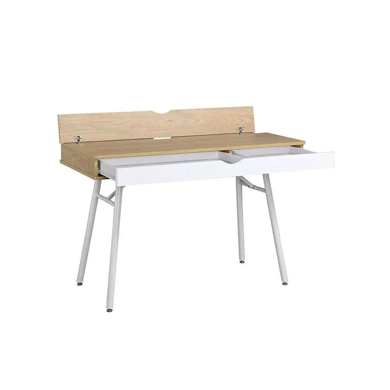 Modern Heavy Duty Laptop Computer Desk with Storage Drawer in Pine Wood Finish by HomePacific