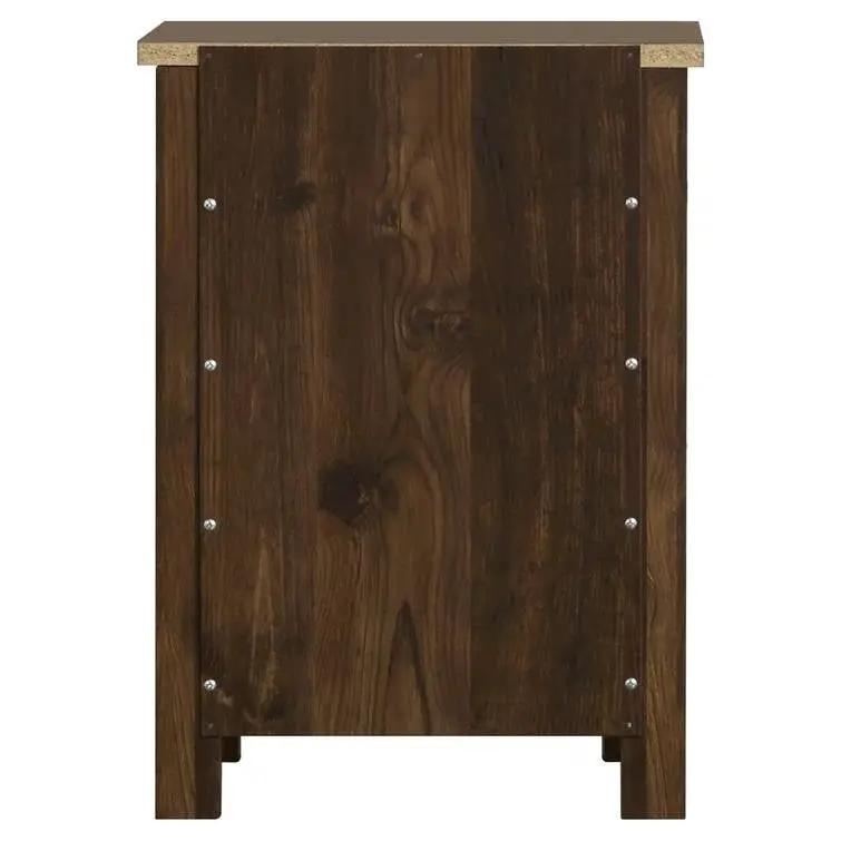 Farmhouse 1-Drawer Bedroom Nightstand with Open Shelf in Rustic Pine Finish by HomePacific