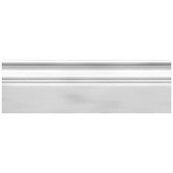 White 4x12 Polished Thassos Baseboard Marble Tile Trim (10 pack, 3.33 sq ft/case)