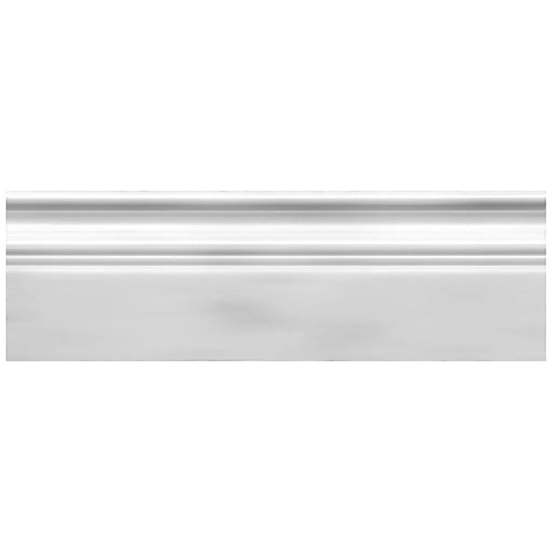 White 4x12 Polished Thassos Baseboard Marble Tile Trim (10 pack, 3.33 sq ft/case) by Apollo Tile