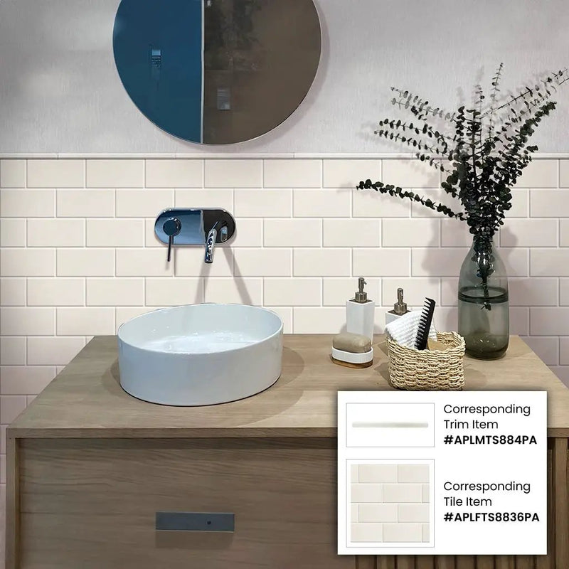White 3x6 Polished Subway Thassos Marble Tile (40 pack, 5 sq ft/case) by Apollo Tile
