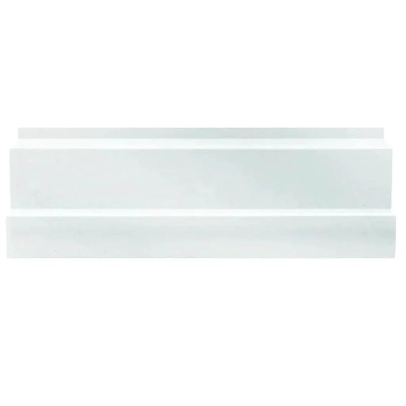 Snow White 4x12 Polished Thassos Baseboard Marble Tile Trim (10 pack, 3.33 sq ft/case) by Apollo Tile