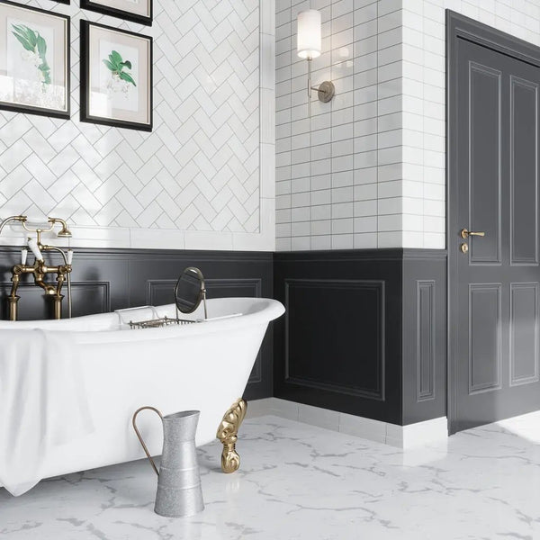 White 3x6 Polished Subway Thassos Marble Tile (40 pack, 5 sq ft/case), photo 2 of 9