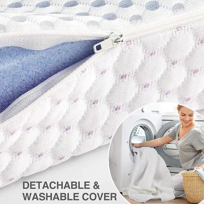 Twin size 3-inch Memory Foam Mattress Topper with Removeable Baffle Box Cover by HomePacific