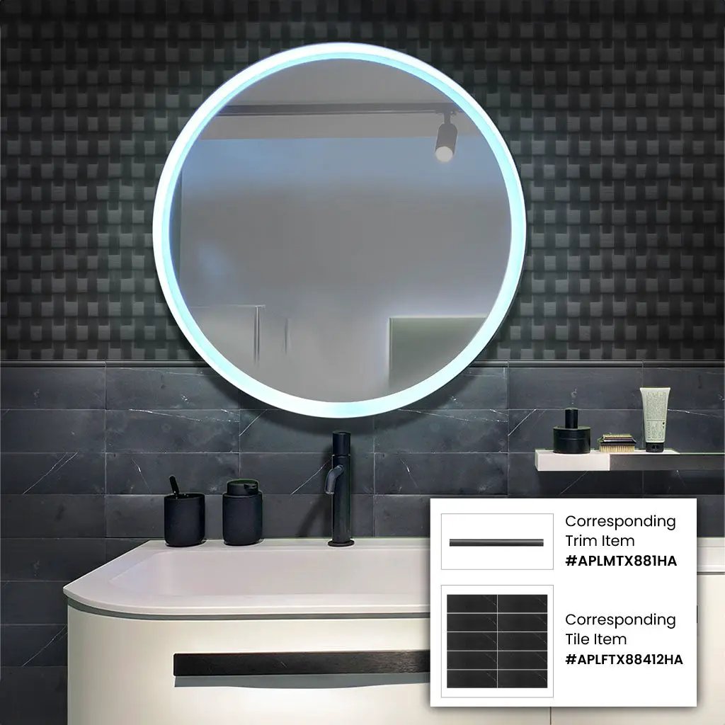 Eastern Black 4x12 Honed Subway Marble Tile (15 pack, 5 sq ft/case) by Apollo Tile