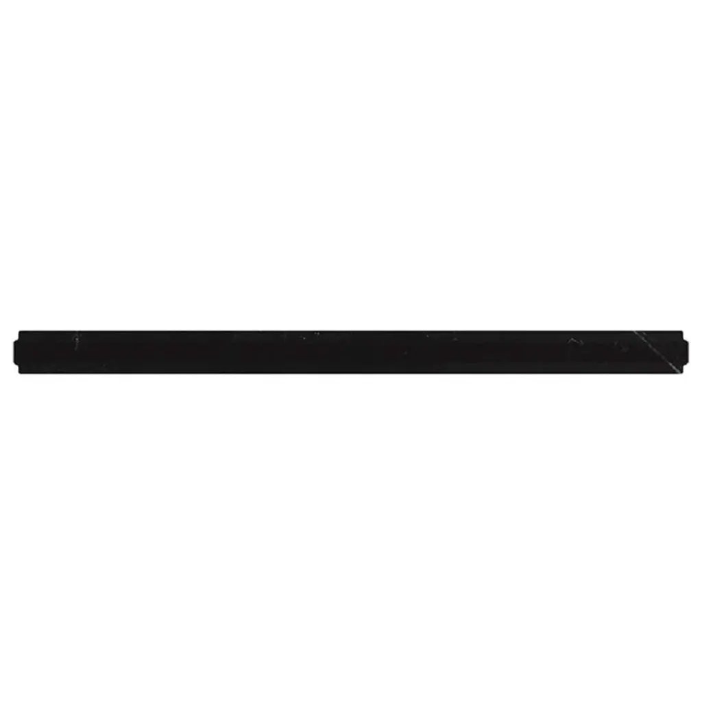 Eastern Black 0.8x12 Honed Pencil Marble Tile Trim (10 pack, 0.667 sq ft/case) by Apollo Tile