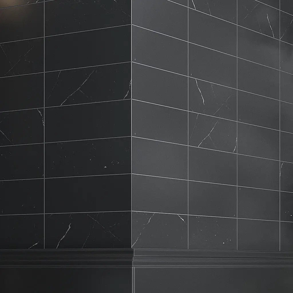 Eastern Black 4x12 Polished Subway Marble Tile (15 pack, 5 sq ft/case) by Apollo Tile