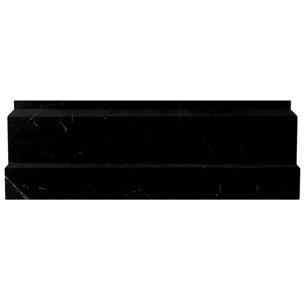 Eastern Black 4x12 Polished Baseboard Marble Tile Trim (10 pack, 3.33 sq ft/case) by Apollo Tile