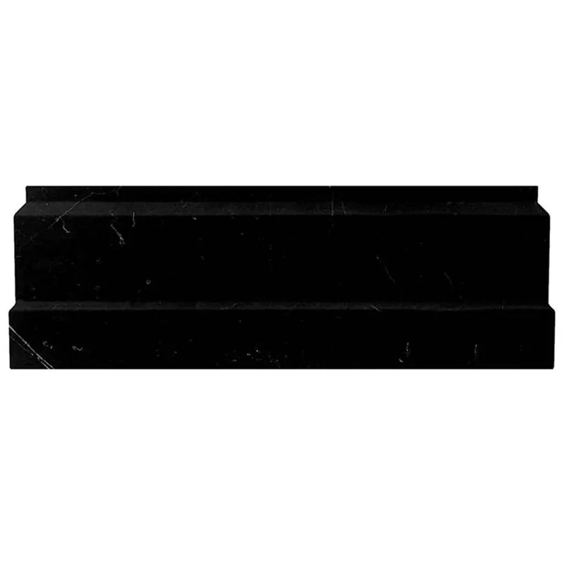 Eastern Black 4x12 Polished Baseboard Marble Tile Trim (10 pack, 3.33 sq ft/case) by Apollo Tile