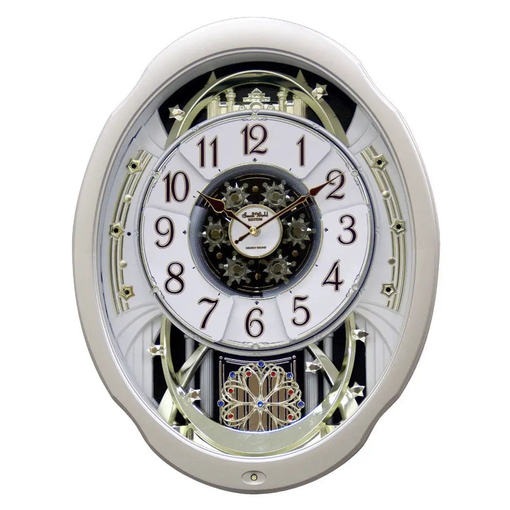 Moving Face Pendulum Wall Clock - Plays Melodies Every Hour by HomePacific