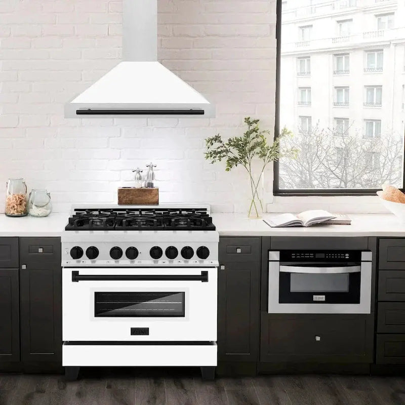 ZLINE 48" Autograph Stainless Wall Range Hood KB4SNZ-WM48-MB by Farmhouse Kitchen and Bath