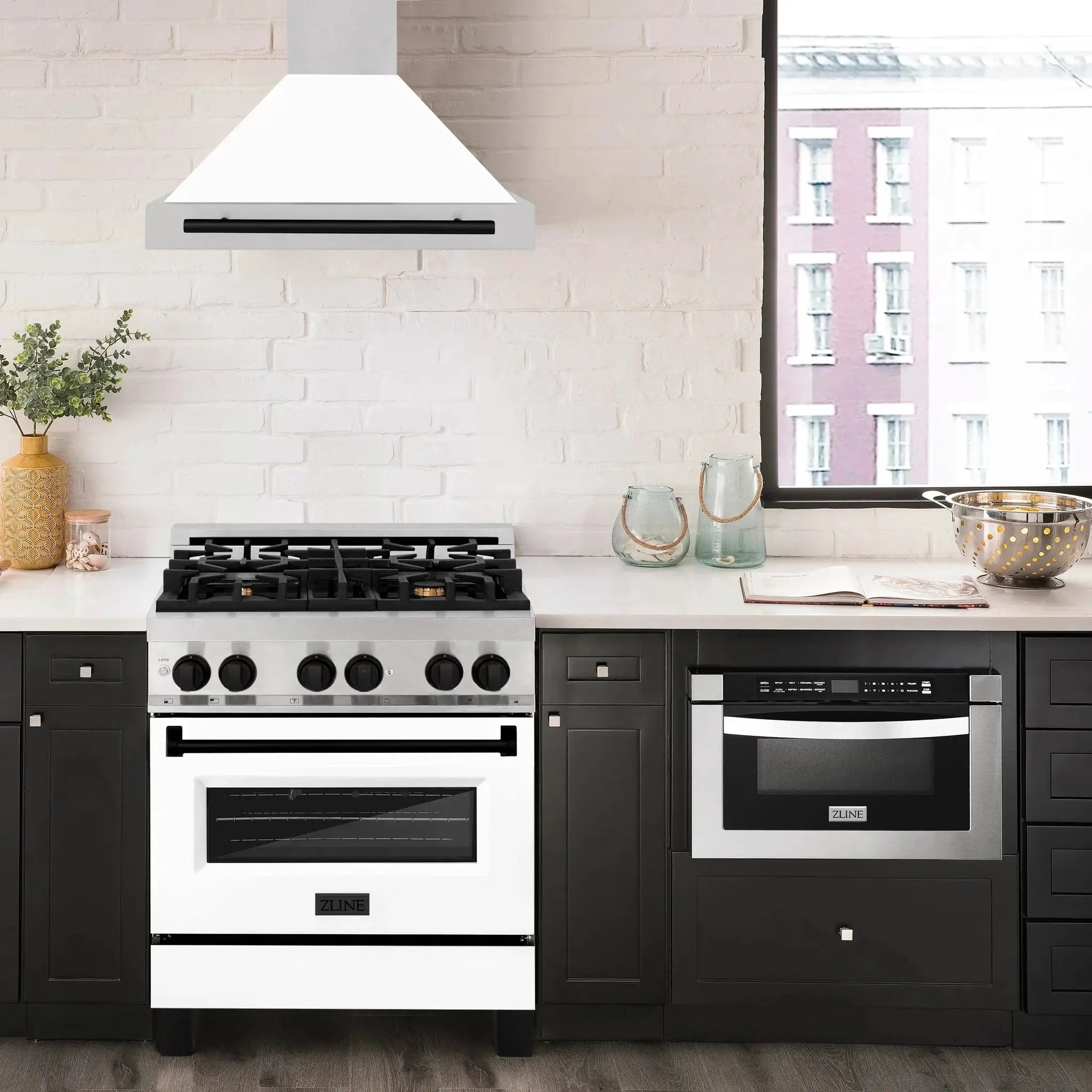 ZLINE 30" Autograph Stainless Wall Range Hood KB4SNZ-WM30-MB by Farmhouse Kitchen and Bath