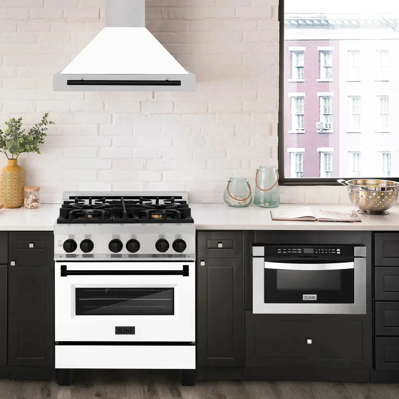 ZLINE 30" Autograph Stainless Wall Range Hood KB4SNZ-WM30-MB by Farmhouse Kitchen and Bath