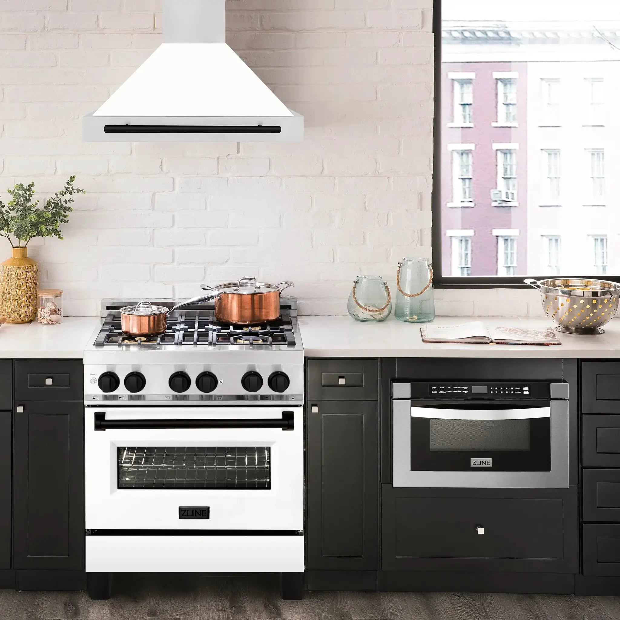 ZLINE 30" Autograph Stainless Wall Range Hood KB4STZ-30-MB by Farmhouse Kitchen and Bath