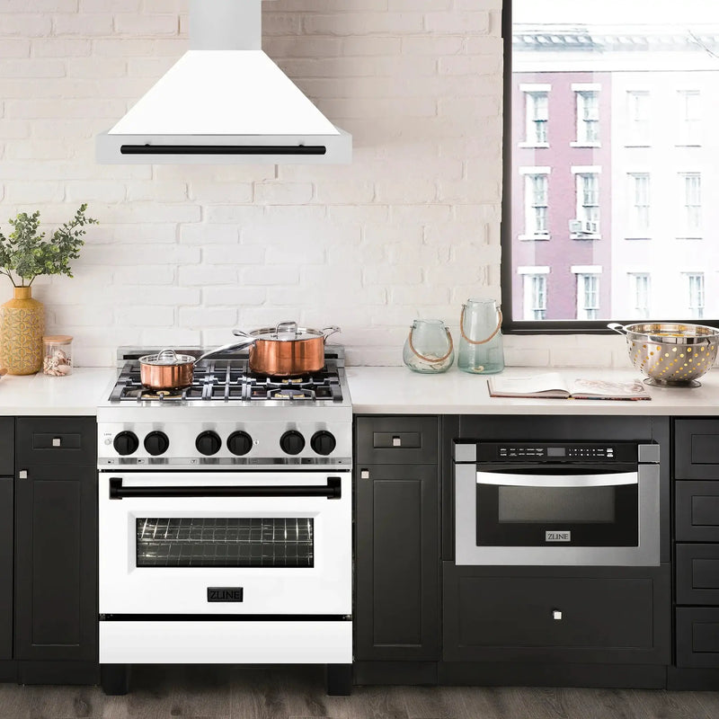 ZLINE 30" Autograph Stainless Wall Range Hood KB4STZ-30-MB by Farmhouse Kitchen and Bath