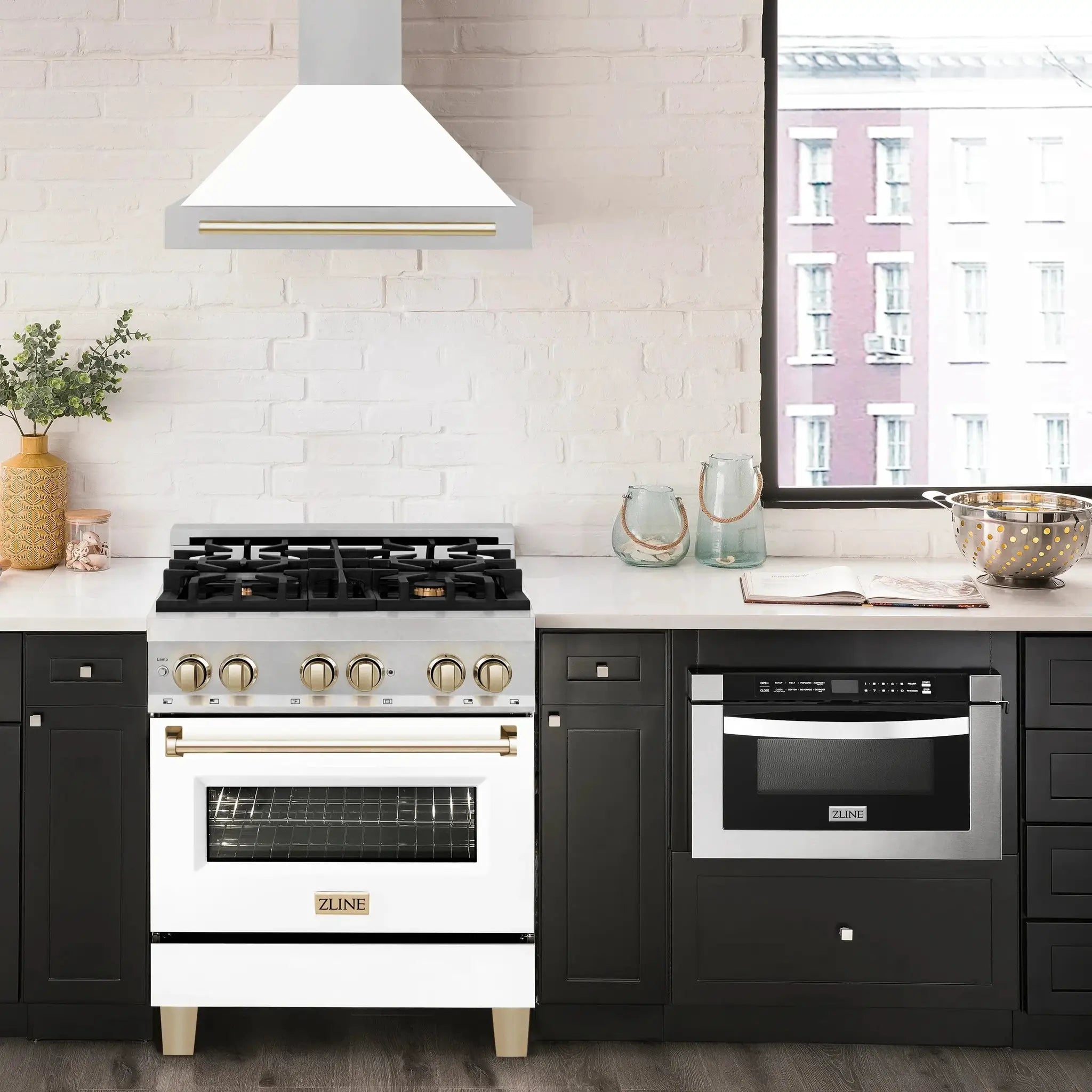 ZLINE 30" Autograph Stainless Wall Range Hood KB4SNZ-WM30-G by Farmhouse Kitchen and Bath
