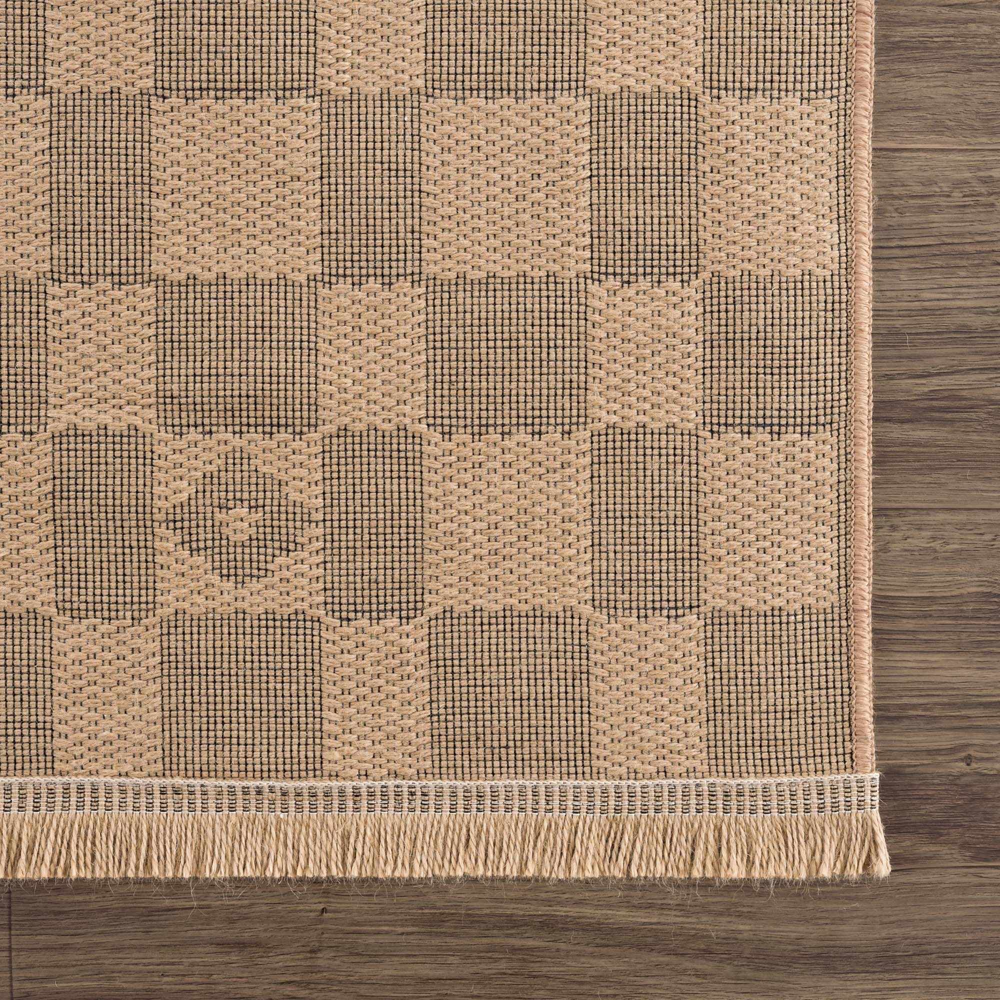 Nairi Checkered Washable Jute Rug by Boutique Rugs