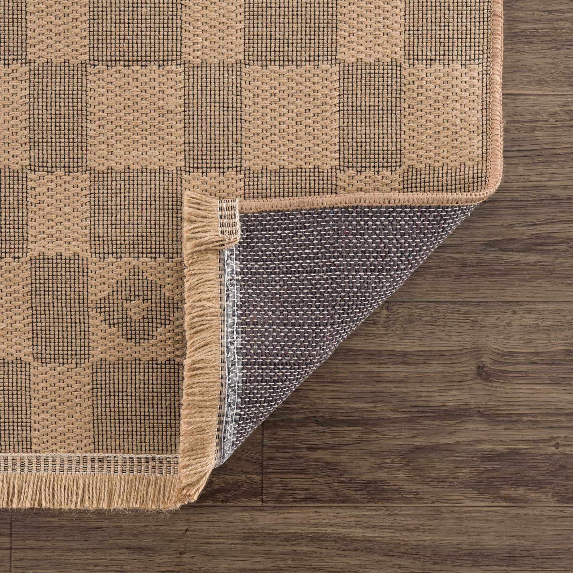 Nairi Checkered Washable Jute Rug by Boutique Rugs