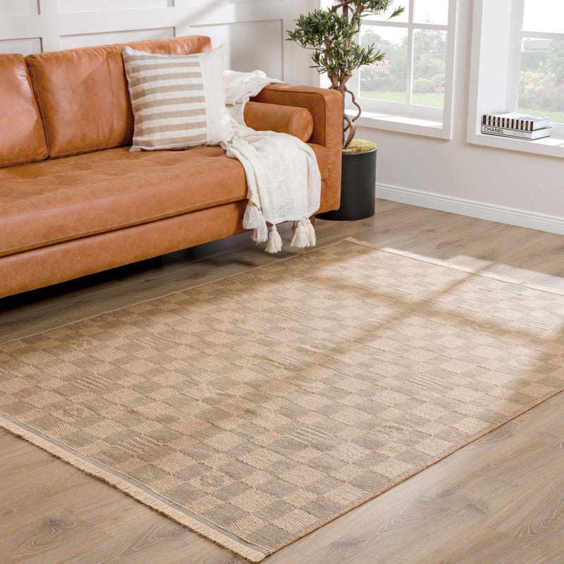 Nairi Checkered Washable Jute Rug by Boutique Rugs