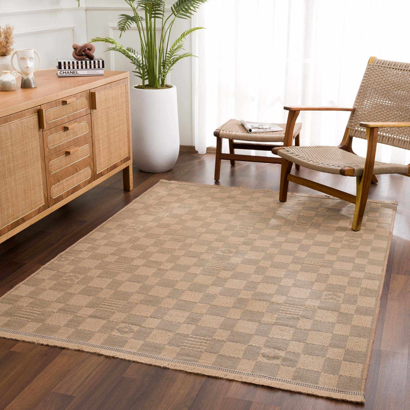 Nairi Checkered Washable Jute Rug by Boutique Rugs