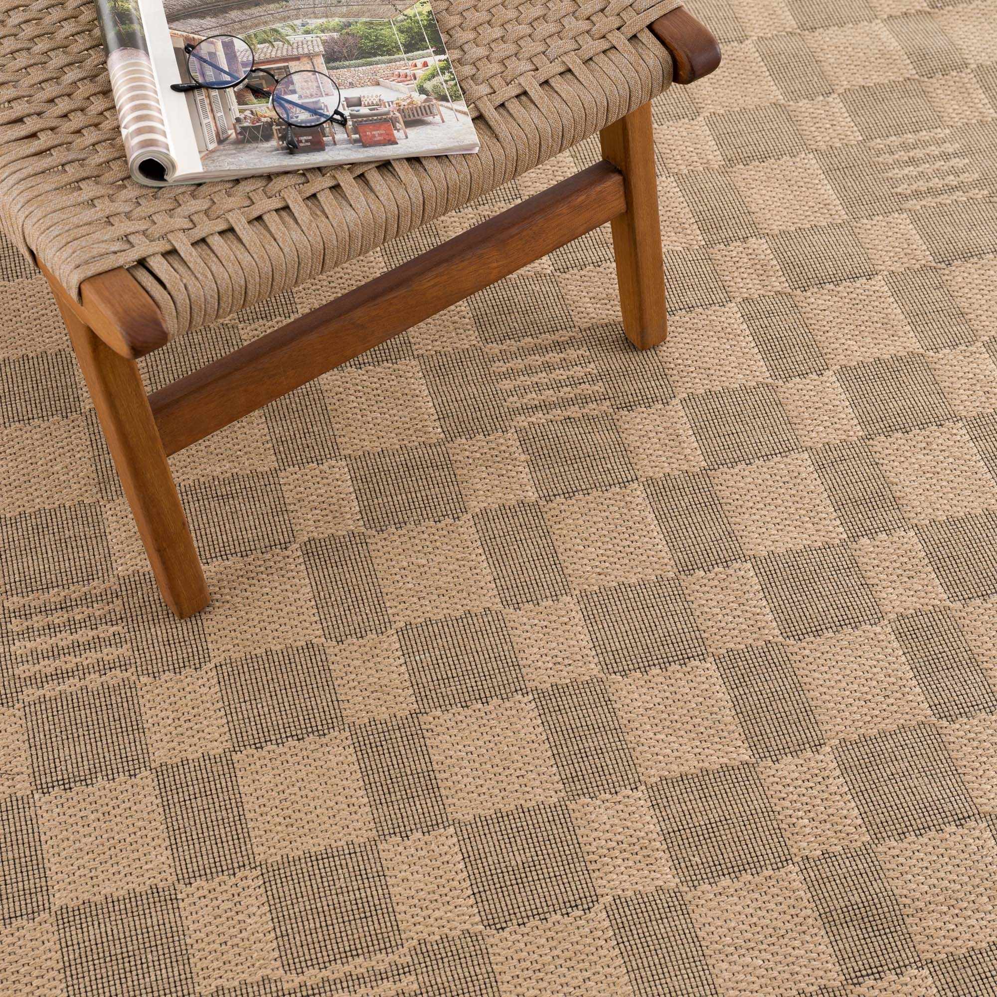 Nairi Checkered Washable Jute Rug by Boutique Rugs