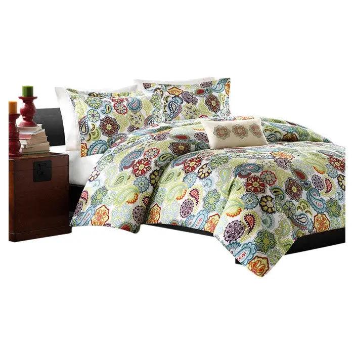 King size Multi Color Paisley 4 Piece Bed Bag Comforter Set by HomePacific