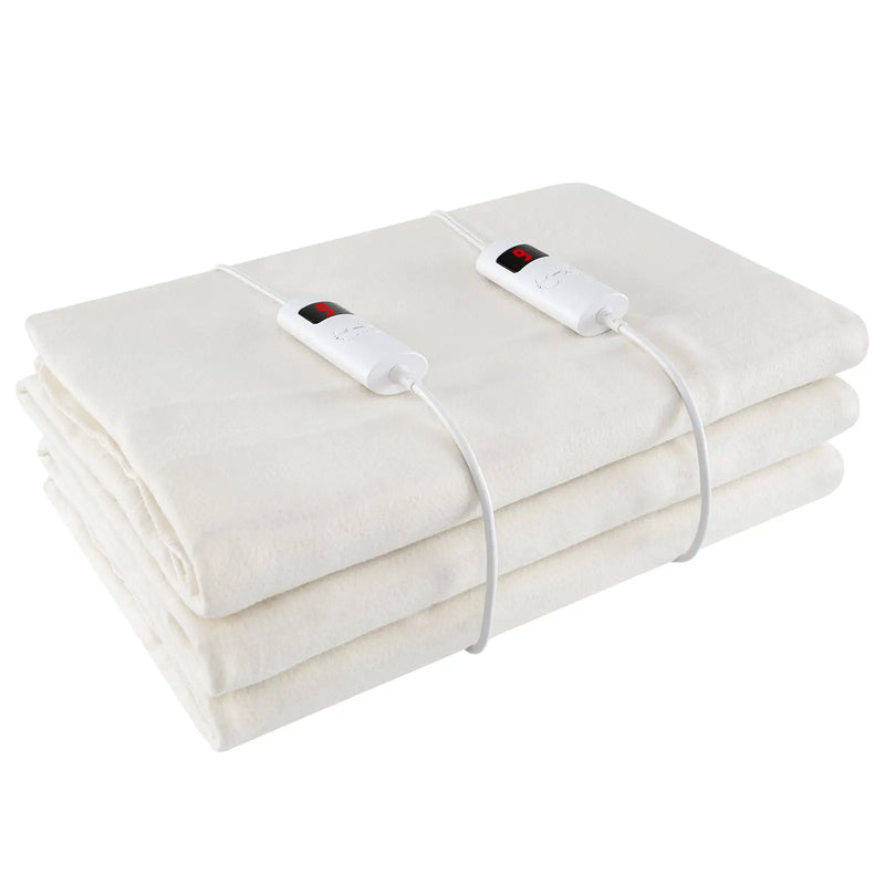 Electric Heated Mattress Pad with Dual Controllers & Auto-Off by DirectDeals