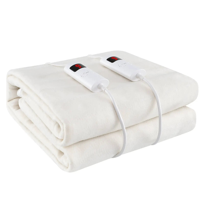 Electric Heated Mattress Pad with Dual Controllers & Auto-Off by DirectDeals