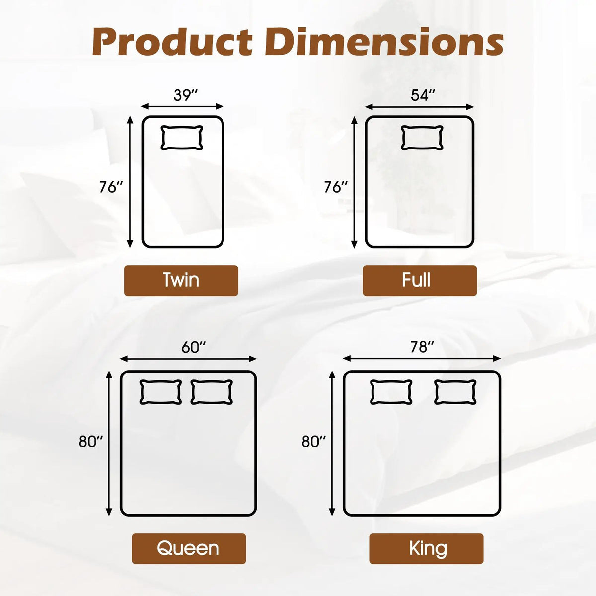 Electric Heated Mattress Pad with Dual Controllers & Auto-Off by DirectDeals