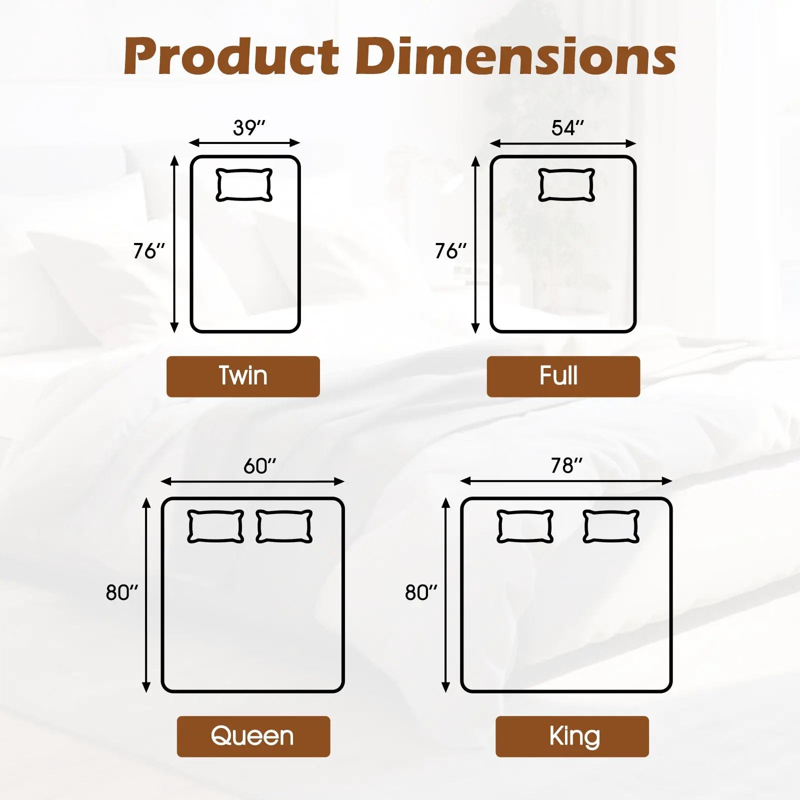Electric Heated Mattress Pad with Dual Controllers & Auto-Off by DirectDeals