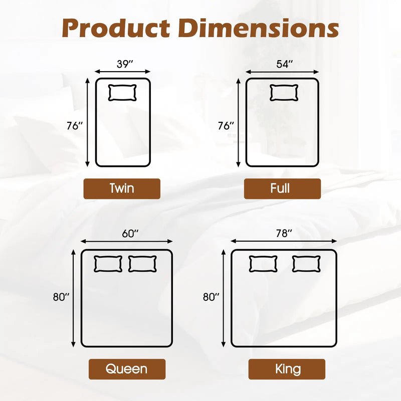 Electric Heated Mattress Pad with Dual Controllers & Auto-Off by DirectDeals