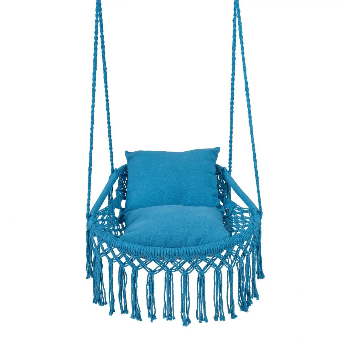 Macrame Swing Chair Hammock Chair with 2 Removable Cushions by DirectDeals