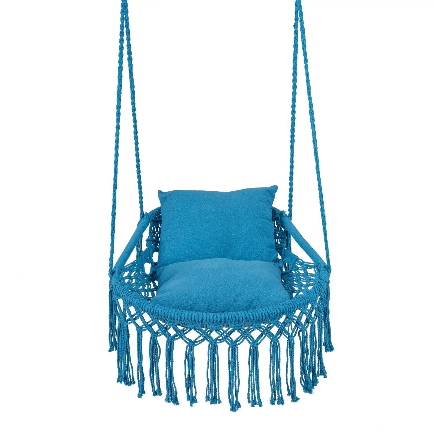 Macrame Swing Chair Hammock Chair with 2 Removable Cushions by DirectDeals