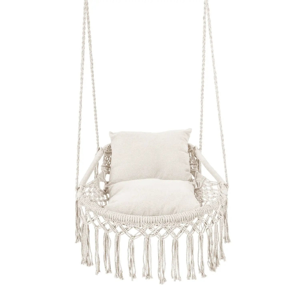 Macrame Swing Chair Hammock Chair with 2 Removable Cushions by DirectDeals