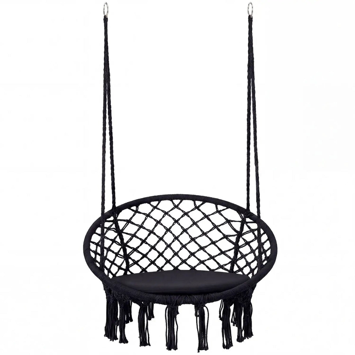 Macrame Swing Chair Hammock Chair with Round Seat Cushion by DirectDeals