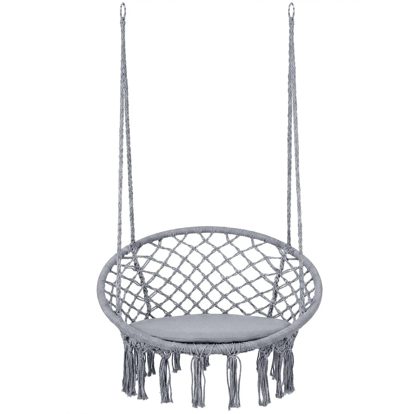 Macrame Swing Chair Hammock Chair with Round Seat Cushion by DirectDeals
