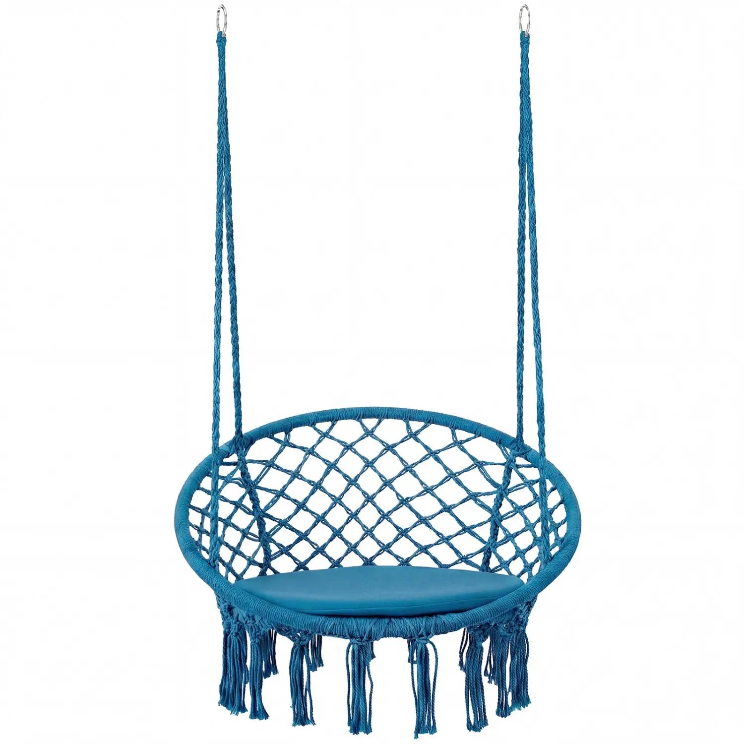 Macrame Swing Chair Hammock Chair with Round Seat Cushion by DirectDeals
