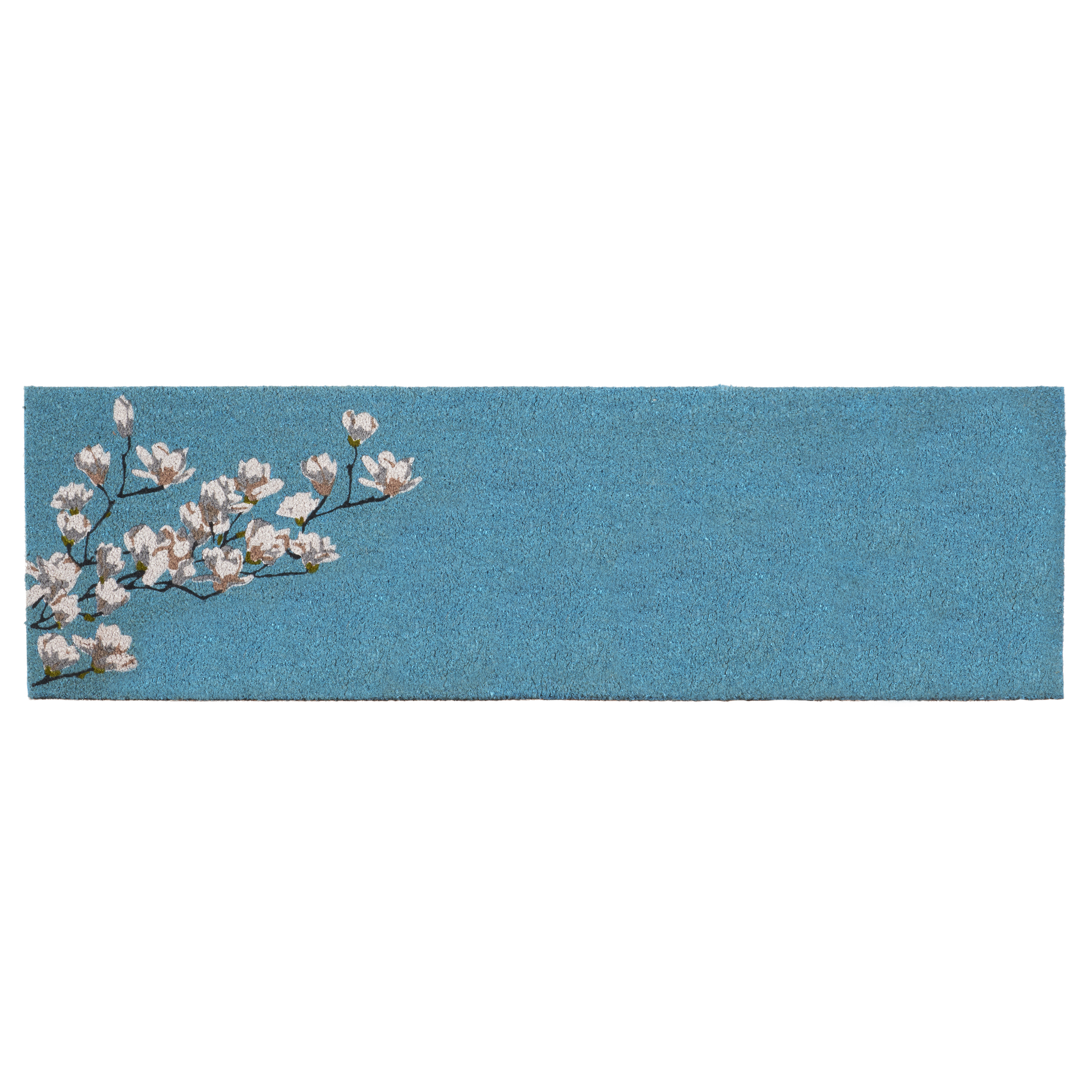 Magnolia Branch - Blue Coir Doormat by Fab Habitat