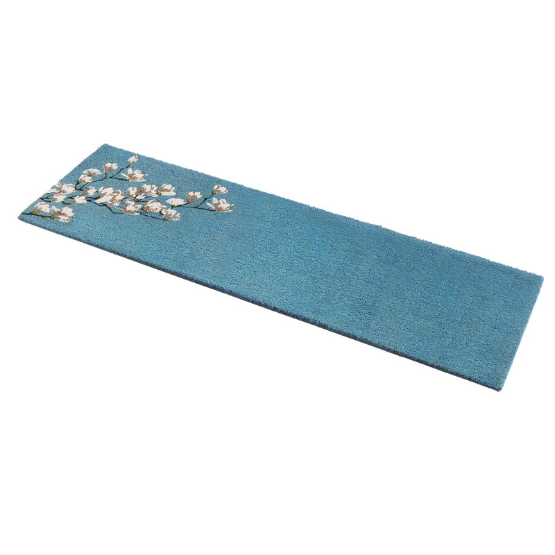 Magnolia Branch - Blue Coir Doormat by Fab Habitat