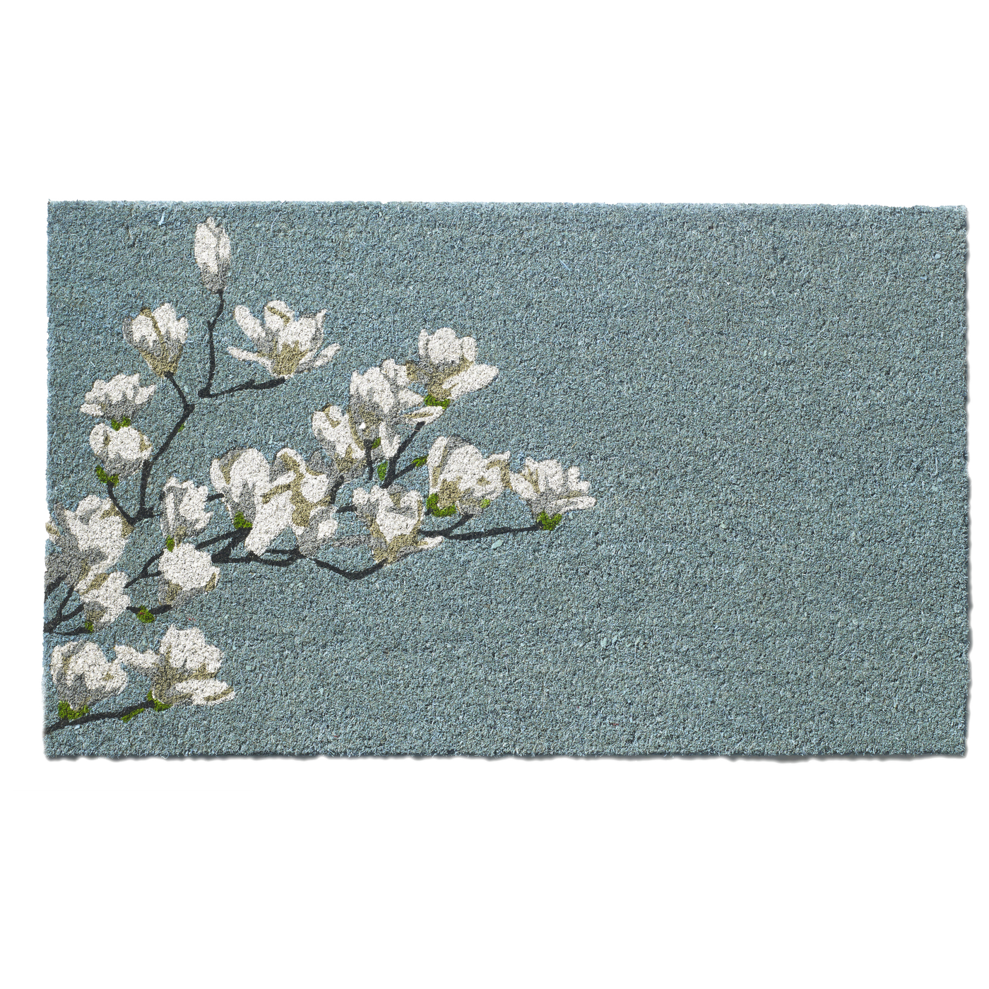 Magnolia Branch - Blue Coir Doormat by Fab Habitat
