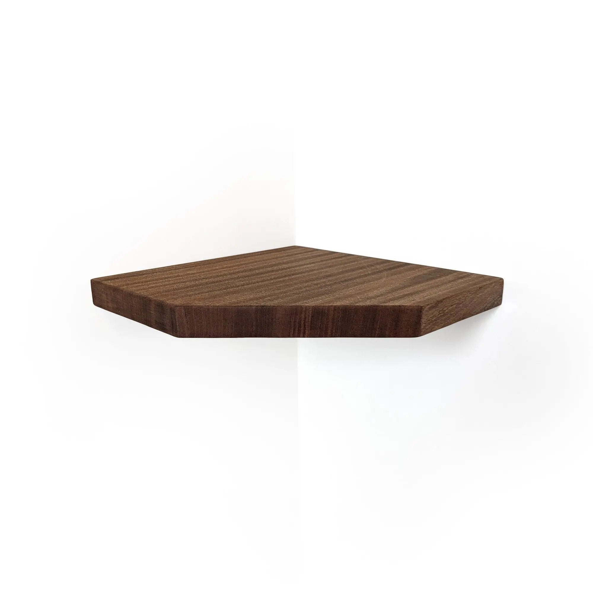 Floating Corner Shelf with Straight Edge in Oak by NookWoodworking