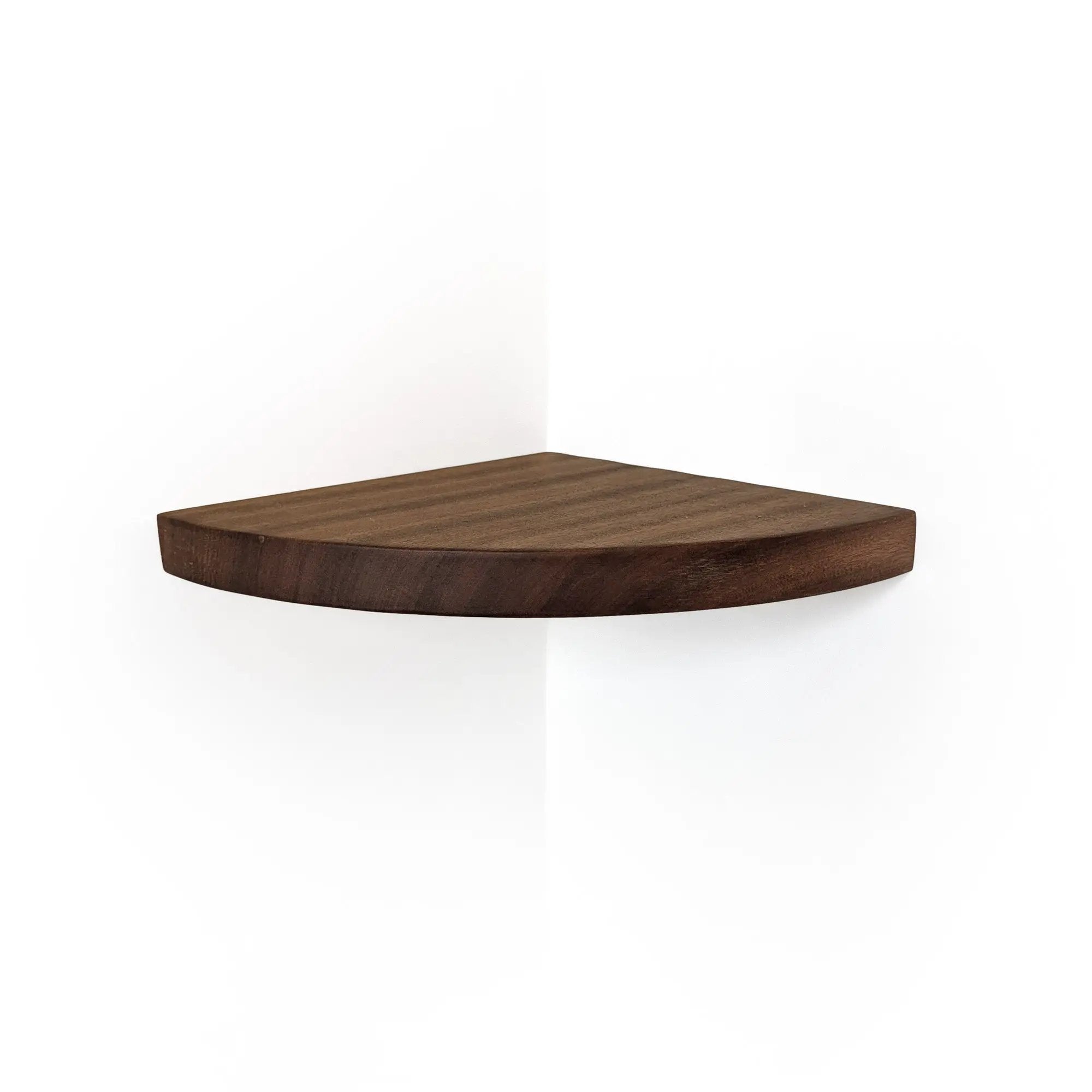 Floating Corner Shelf with Cord Hole in Oak by NookWoodworking