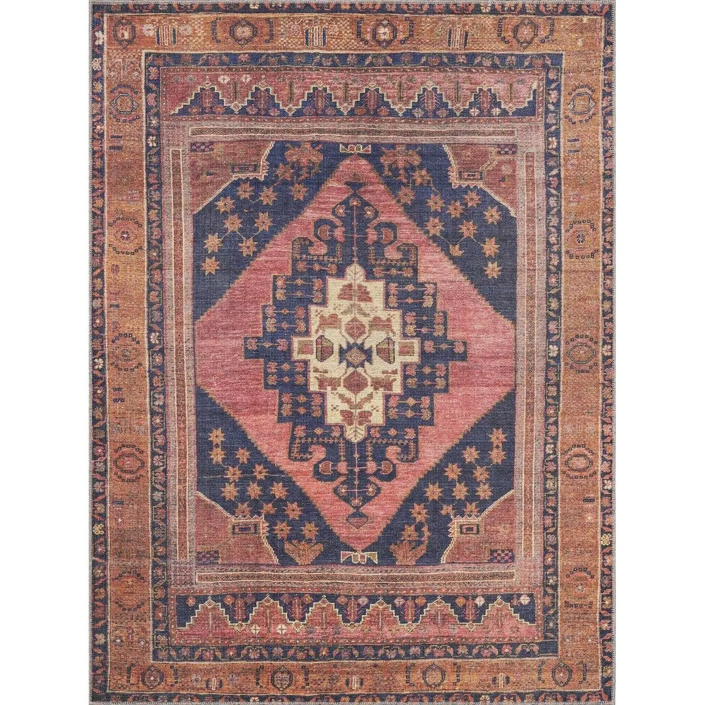 Malamote Vintage Flat Pile Washable Rug by Boutique Rugs